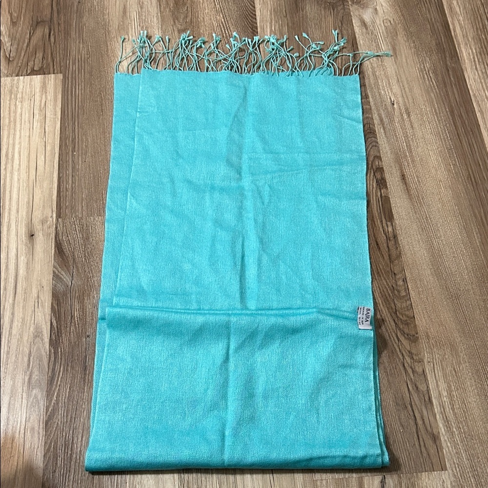 Bajra Turquoise Scarf with Fringe